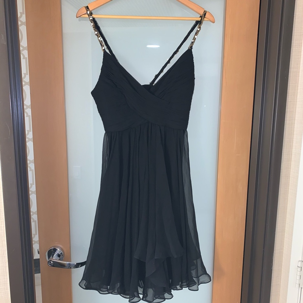 Marchesa Notte Black Silk Cocktail Dress 4